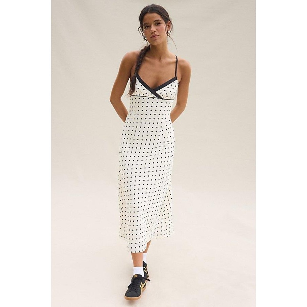Kimchi Blue Satin Polka Dot Tie Back Midi Slip Dress 
Size: XL